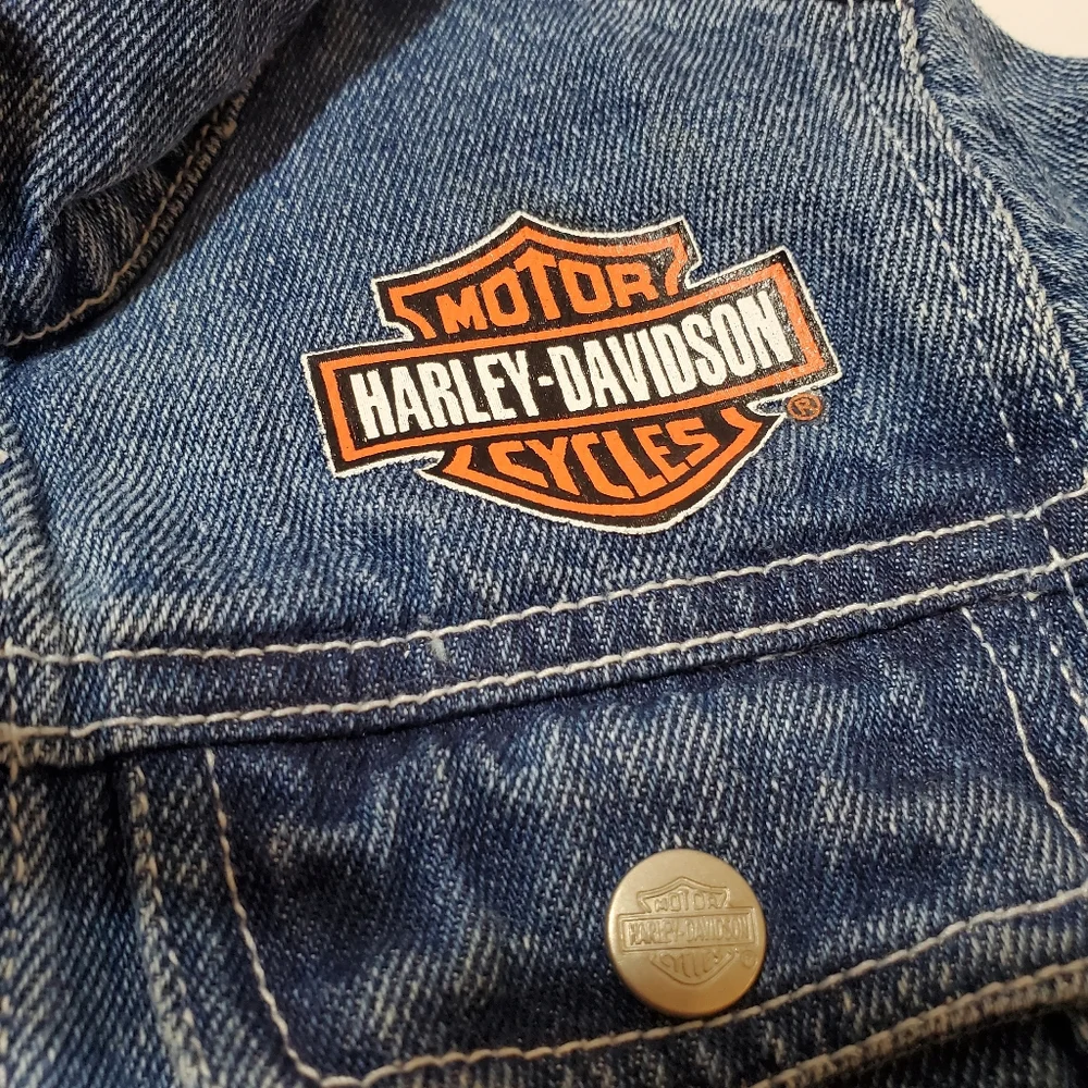 Vintage Harley Davidson Toddler Denim Jean Jacket Size 4/5